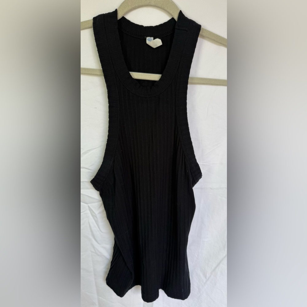 Free People Movement Ribbed Black Tank Top Racerback Athletic Size S